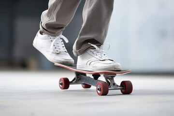 dynamic skater on a mini skateboard