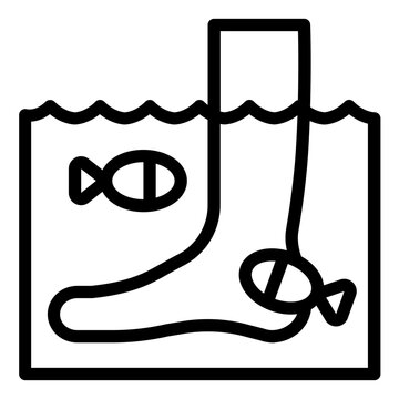 foot in water with fish clip art preview
