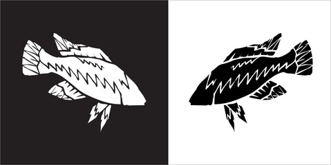 Illustration vector graphics of fish icon