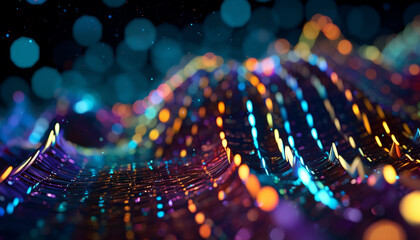 Abstract multi colored pattern illuminated glowing decoration generated by AI