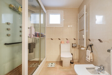 Bathroom with a hydromassage shower cabin