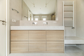 Front image of a modern design bathroom