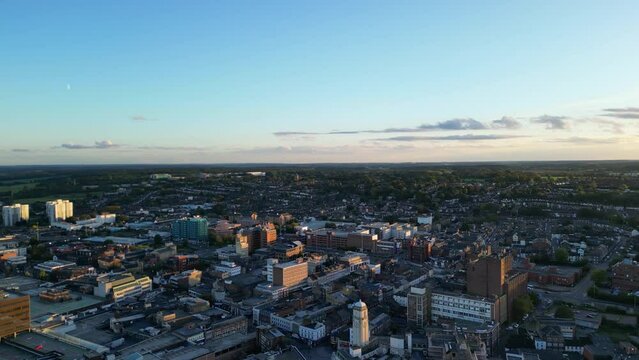 Time Lapse Aerial footage of Luton Central City of England