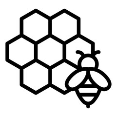 Honeycomb with bee icon - obrazy, fototapety, plakaty