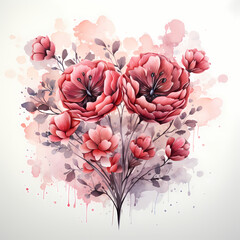 Valentine day Watercolor ClipartArt 
