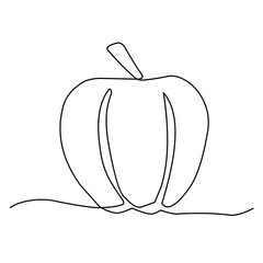 continuous single line art pumpkin
