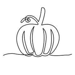 continuous single line art pumpkin