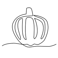 continuous single line art pumpkin