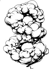 Cloud shaped number drawing