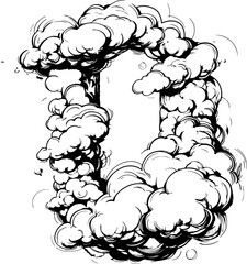 Cloud shaped number drawing