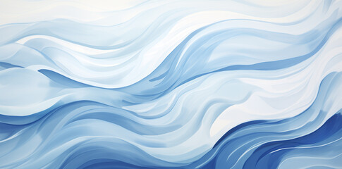 Serene Ocean Waves Layered Watercolor Washes in Shades of Blue Abstract Nautical Artwork Background
