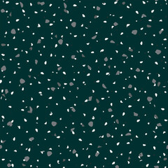 Venetian Terrazzo Pattern. Gray Marble Stone Background. Mosaic Wall Italian Texture. Terrazzo Floor Trendy Material. Vector Abstract Terrazo Design. Glass Abstract Irregular Art. White Seamless Print