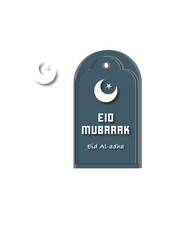 Islamic Eid Mubarak Tags with Crescent and Star
