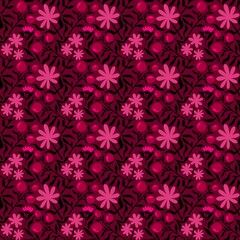 Summer retro floral seamless geometric flowers pattern for fabrics and linens and kids clothes print and festive
