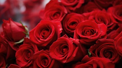 red roses close-up. valentines day background. copy space