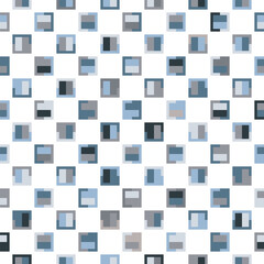 Abstract seamless vector pattern with simple geometric tiles in neutral colours on white. Modern monochrome background for fashion, interior design and wallpaper.