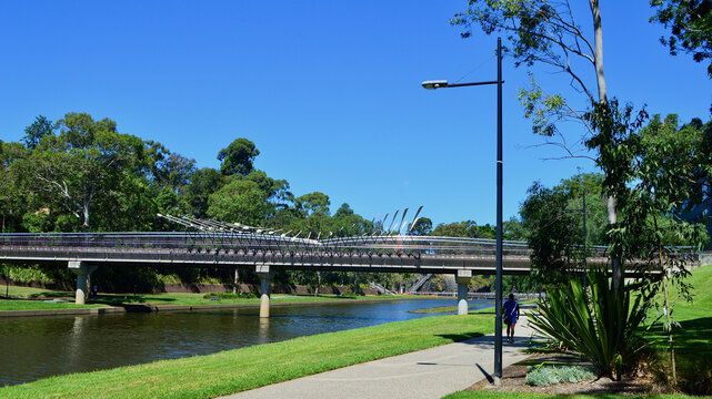 A foot bridge over the Parramatta River at Parramatta in western Sydney.