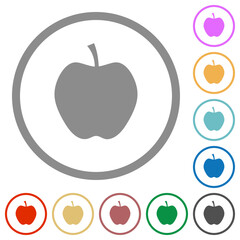 Apple solid flat icons with outlines