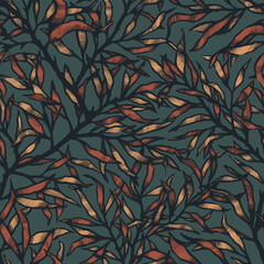 Leaves seamless pattern, Floral pattern, Seamless botanical texture, textile pattern, Leaf design, Tropical design