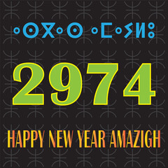  New Year Amazigh,Vector Illustration Isolated on Background