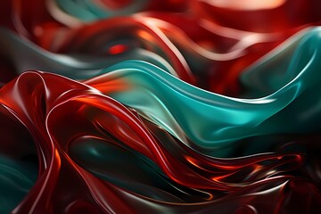 Liquid ruby red swirling in a sea of emerald green radiancer