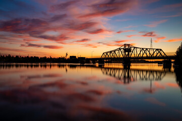 Swing Bridge Little Current Ontario at Sunrise