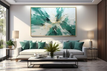 Liquid silver and vibrant green bursts meet in a stunning collision, forming a mesmerizing and intense abstract display captured with HD precisionr