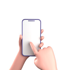 3d rendering of smartphone with hand, 3D pastel smaprtphone with ornaments, icon set.
