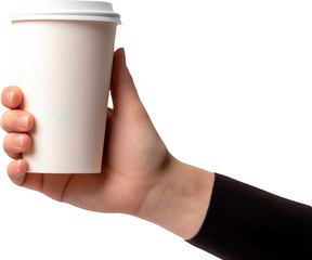 hand holding a Coffee paper cup Mockup
