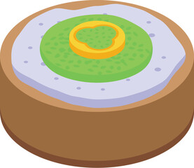 Kiwano fruit cake icon isometric vector. Health organic food. Tropical plant