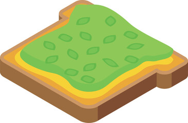 Kiwano bread butter icon isometric vector. Summer leaf. Organic plant tropical