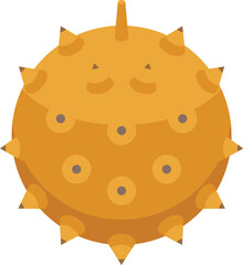 Whole kiwano food icon isometric vector. Fruit summer tropical. Farm organic
