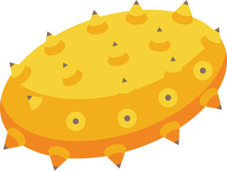 Spikes kiwano fruit icon isometric vector. Plant tropical. Raw citrus whole