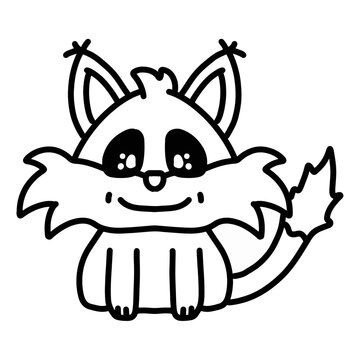 Kawaii Illustration Ausmalbild Fuchs