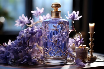 Obraz na płótnie Canvas Luminous lavender liquid with intricate details forming an HD masterpiece