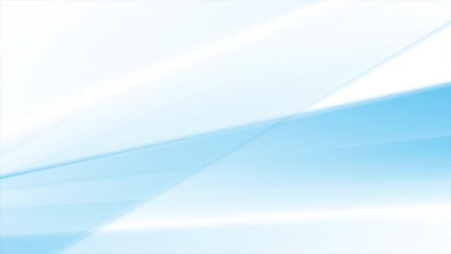 Blue white smooth glossy stripes abstract modern tech background. Video animation Ultra HD 4K 3840x2160