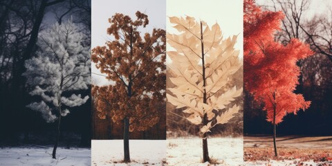 Composition featuring all four seasons Ai Generative