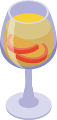 Cocktail glass drink icon isometric vector. Creation juice. Apple cider