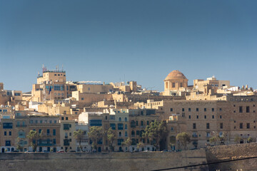 Beautiful view of Birgu old town in  Malta