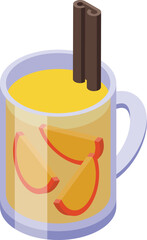 Hot drink mug icon isometric vector. Glass alcohol. Cocktail bottle