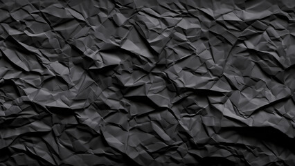 Wrinkled black paper texture - Generative AI - obrazy, fototapety, plakaty