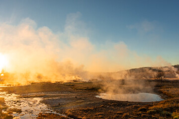 Hot spring near Stokkur geyser, Iceland