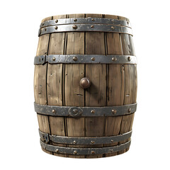 Obraz premium old wooden barrel isolated on white
