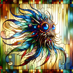 stained glass monster