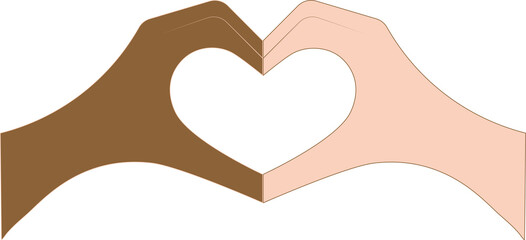 International Women's Day 2024 Different hands show heart shape Stylised illustration Card #InspireInclusion 