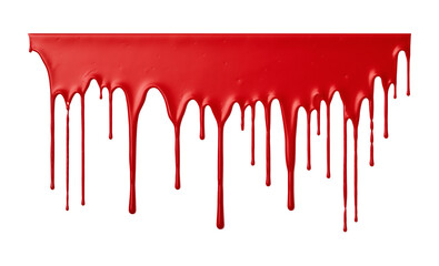 Red Paint Dripping On Wall Isolated on Transparent Background
 - obrazy, fototapety, plakaty