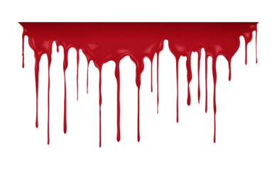 Blood Dripping On Wall Isolated on Transparent Background
