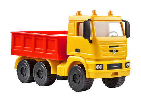 Toy Plastic Truck Isolated on Transparent Background
