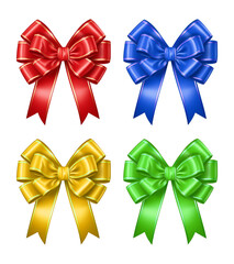 Ribbon Gift Bow Isolated on Transparent Background
