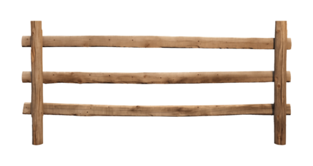 Ranch Wood Fence Isolated on Transparent Background
